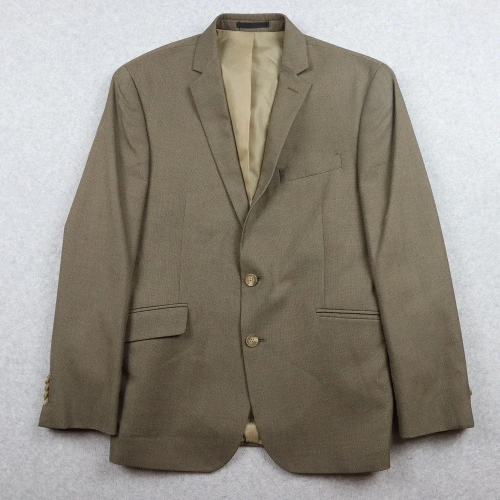 Kenneth Cole Reaction Blazer Mens 40S 2-Button Suit Jacket Coat Business‎ Brown